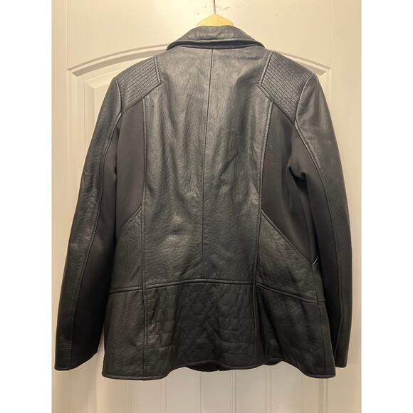 NWT Marc New York Andrew Marc Women’s Leather Motorcycle Jacket Size L Black - Picture 6 of 6